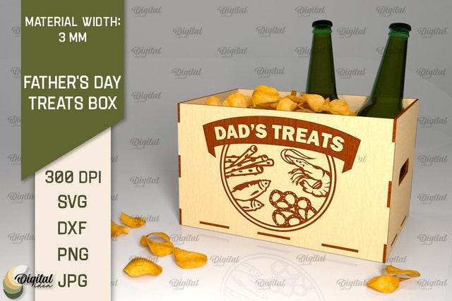 Father's Day Treats Box Laser Cut. 3D Wooden Treats Box SVG SVG Evgenyia Guschina 