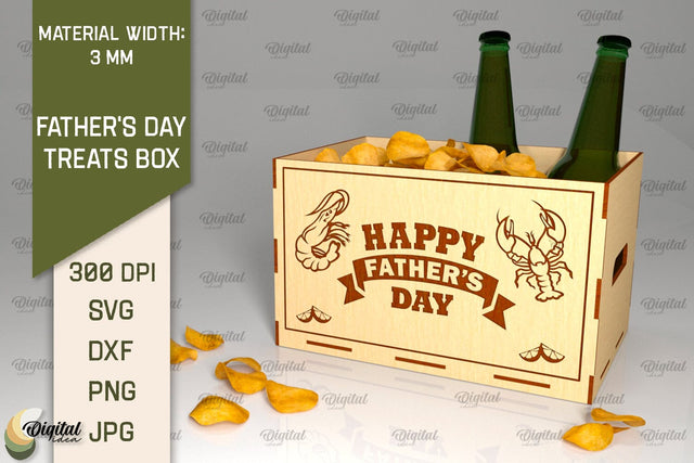 Father's Day Treats Box Laser Cut. 3D Wooden Treats Box SVG SVG Evgenyia Guschina 
