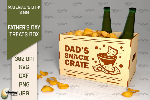 Father's Day Treats Box Laser Cut. 3D Wooden Treats Box SVG SVG Evgenyia Guschina 