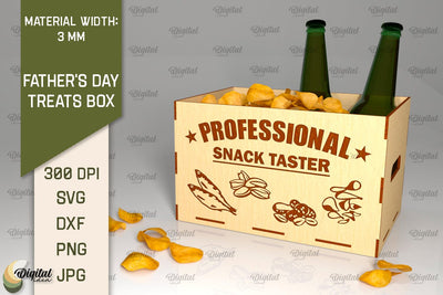 Father's Day Treats Box Laser Cut. 3D Wooden Treats Box SVG SVG Evgenyia Guschina 