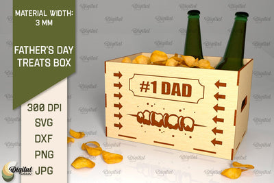 Father's Day Treats Box Laser Cut. 3D Wooden Treats Box SVG SVG Evgenyia Guschina 