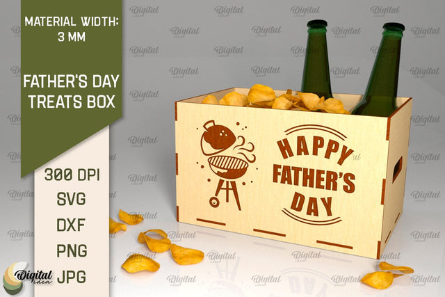 Father's Day Treats Box Laser Cut. 3D Wooden Treats Box SVG SVG Evgenyia Guschina 