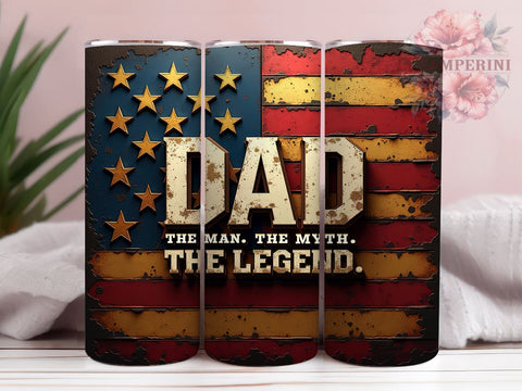 Father's Day Tumbler, Dad the Man the Myth the Legend Design, 20oz Tumbler Wrap, Sublimation Design, Unique Dad Gift, Funny Dad Tumbler, Dad Gift Idea, Custom Tumbler for Dad Sublimation Li Zamperini 