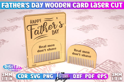 Father’s Day Wooden Card Bundle | Greeting Cards | Gift for Grandpa | CNC File SVG The T Store Design 