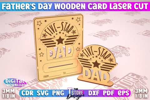 Father’s Day Wooden Card Bundle | Greeting Cards | Gift for Grandpa | CNC File SVG The T Store Design 