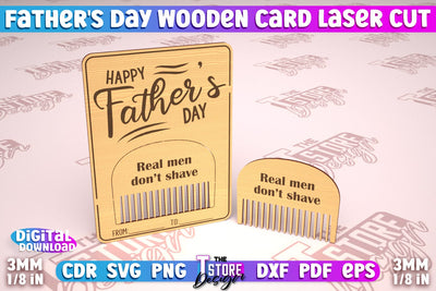 Father’s Day Wooden Card | Greeting Cards | Gift for Grandpa | CNC File SVG The T Store Design 