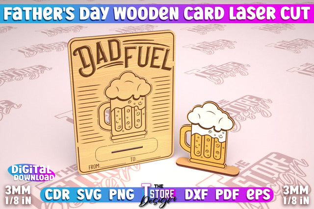 Father’s Day Wooden Card | Greeting Cards | Gift for Grandpa | CNC File SVG The T Store Design 
