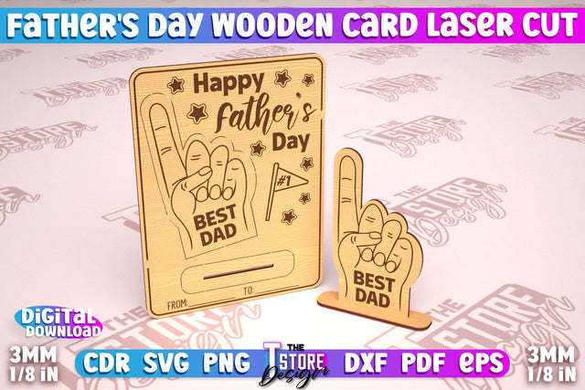 Father’s Day Wooden Card | Greeting Cards | Gift for Grandpa | CNC File SVG The T Store Design 