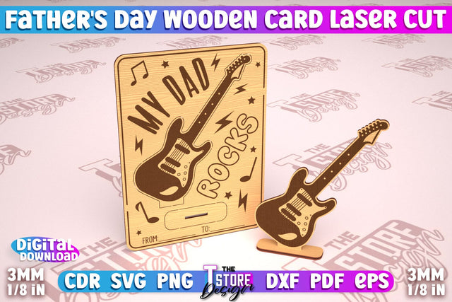 Father’s Day Wooden Card | Greeting Cards | Gift for Grandpa | CNC File SVG The T Store Design 