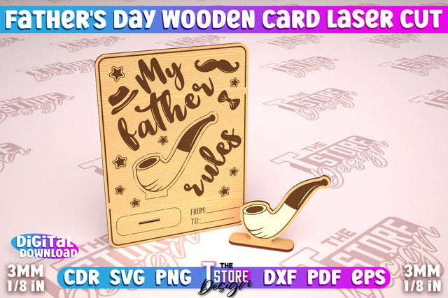Father’s Day Wooden Card | Greeting Cards | Gift for Grandpa | CNC File SVG The T Store Design 