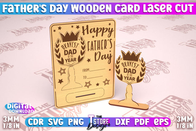 Father’s Day Wooden Card | Greeting Cards | Gift for Grandpa | CNC File SVG The T Store Design 