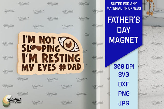 Father's Day Wooden Magnet Laser Cut. Gift for Dad SVG SVG Evgenyia Guschina 