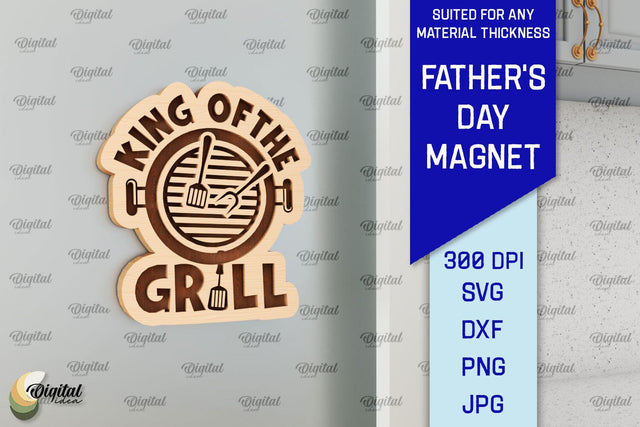 Father's Day Wooden Magnet Laser Cut. Gift for Dad SVG SVG Evgenyia Guschina 