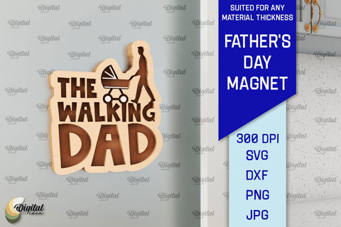 Father's Day Wooden Magnets Laser Cut Bundle. Gift for Dad SVG SVG Evgenyia Guschina 