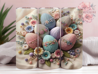 Faux Knit Easter 20oz Tumbler, Spring Floral Cup Wrap, Faux Knit Design, Sublimation Tumbler Wrap, 20Oz Tumbler Design, Artistic Easter Cup, Stylish Knit Floral Wrap Sublimation Li Zamperini 