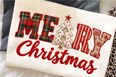 Faux Patchwork Merry Christmas PNG Sublimation SVGista 