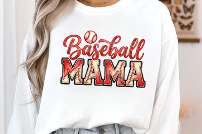 Faux Yarn Baseball Mama PNG,Cute Basebal SVG designmaster24 