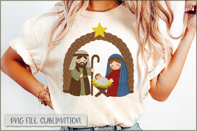 Faux yarn Christmas nativity PNG Sublimation Shetara Begum 