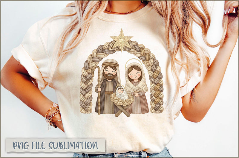 Faux yarn Christmas nativity PNG Sublimation Shetara Begum 