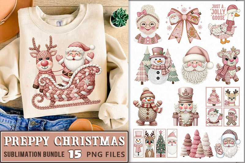 Faux Yarn Christmas PNG Bundle Sublimation Shetara Begum 