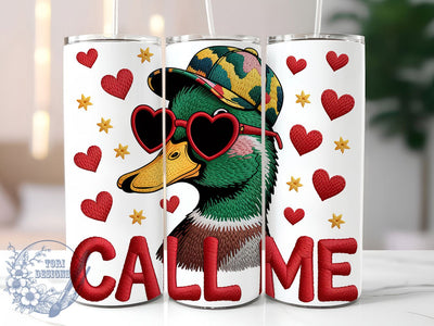 Faux Yarn Crochet Boy Tumbler, Call Me Wrap, Cozy Yarn Cup, 20oz Sublimation Wrap, Stylish Valentine Design Tumbler, Artistic Crochet Boy Cup, Whimsical Love Theme Wrap Sublimation ToriDesigns 