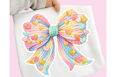 Faux Yarn Easter Bow PNG, Latch Hook Easter Bow PNG, Brushstroke bunny easter PNG Sublimation DesignPlante 503 