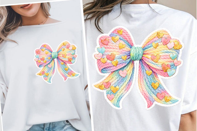 Faux Yarn Easter Bow PNG, Latch Hook Easter Bow PNG, Brushstroke bunny easter PNG Sublimation DesignPlante 503 