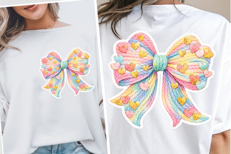 Faux Yarn Easter Bow PNG, Latch Hook Easter Bow PNG, Brushstroke bunny easter PNG Sublimation DesignPlante 503 