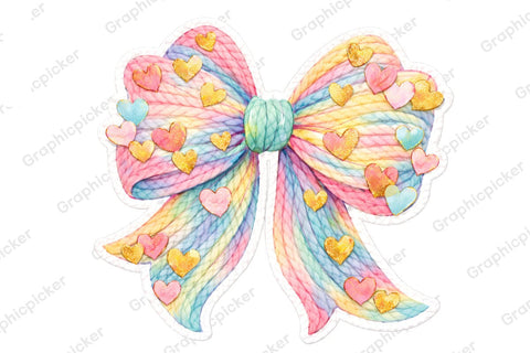 Faux Yarn Easter Bow PNG, Latch Hook Easter Bow PNG, Brushstroke bunny easter PNG Sublimation DesignPlante 503 