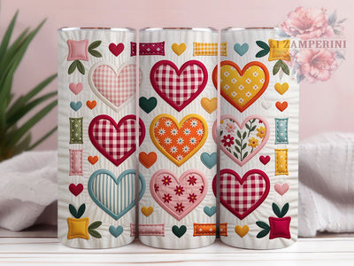 Faux Yarn Hearts Tumbler, Latch Hook Tumbler, Faux Yarn 20oz Wrap, Sublimation Design, Stylish Gift Idea, Yarn Heart Wrap, Faux Yarn Tumbler Sublimation Li Zamperini 