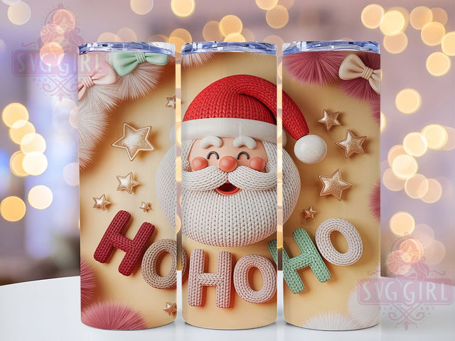 Faux Yarn Hohoho Santa Tumbler, Hohoho Santa Wrap, Christmas Yarn Sublimation, 20oz Santa Tumbler, Festive Yarn Art, Holiday Santa Mug, Cute Christmas Cup Sublimation SvggirlplusArt 