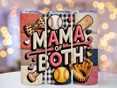 Faux Yarn Mama Of Both 20oz Tumbler, Mama Of Both, Sublimation Wrap, 20oz Tumbler Design, Mother’s Day Gift, PNG Tumbler Wrap, Mom Quote Sublimation SvggirlplusArt 