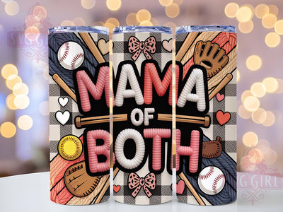 Faux Yarn Mama Of Both 20oz Tumbler, Mama Of Both, Sublimation Wrap, 20oz Tumbler Design, Mother’s Day Gift, PNG Tumbler Wrap, Mom Quote Sublimation SvggirlplusArt 