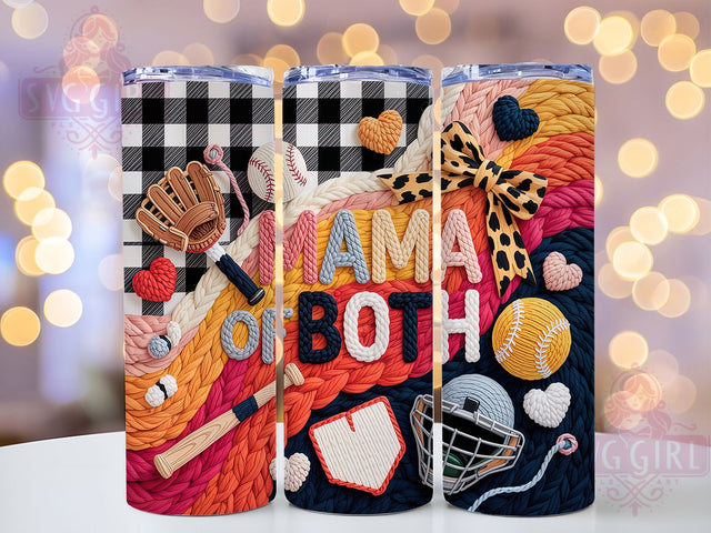 Faux Yarn Mama Of Both 20oz Tumbler, Mama Of Both, Sublimation Wrap, 20oz Tumbler Design, Mother’s Day Gift, PNG Tumbler Wrap, Mom Quote Sublimation SvggirlplusArt 