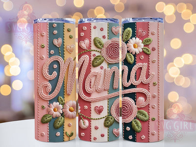 Faux Yarn MAMA Texture 20oz Tumbler, Yarn Texture Wrap, Sublimation Wrap, 20oz Tumbler Design, Mother’s Day Gift, PNG Tumbler Wrap, Mom Quote Sublimation SvggirlplusArt 