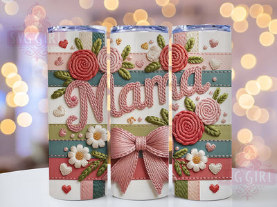 Faux Yarn MAMA Texture 20oz Tumbler, Yarn Texture Wrap, Sublimation Wrap, 20oz Tumbler Design, Mother’s Day Gift, PNG Tumbler Wrap, Mom Quote Sublimation SvggirlplusArt 