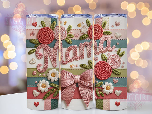 Faux Yarn MAMA Texture 20oz Tumbler, Yarn Texture Wrap, Sublimation Wrap, 20oz Tumbler Design, Mother’s Day Gift, PNG Tumbler Wrap, Mom Quote Sublimation SvggirlplusArt 