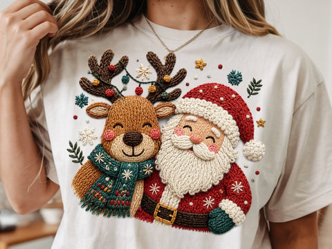 Faux Yarn Merry Christmas, Santa Png SVG DesignDestine 