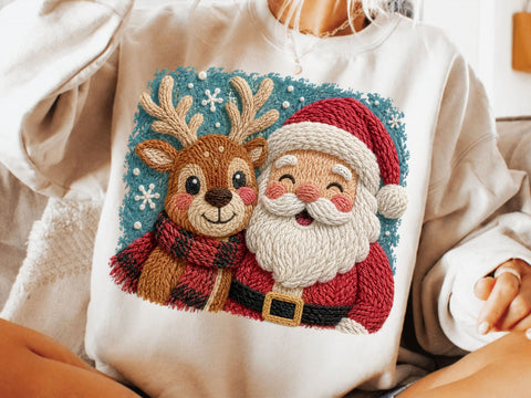 Faux Yarn Merry Christmas, Santa Png SVG DesignDestine 