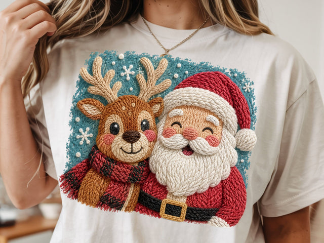 Faux Yarn Merry Christmas, Santa Png SVG DesignDestine 