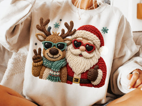 Faux Yarn Merry Christmas, Santa Png SVG DesignDestine 