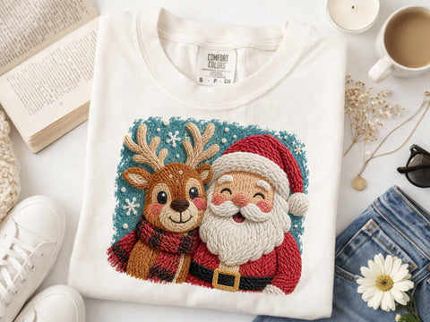 Faux Yarn Merry Christmas, Santa Png SVG DesignDestine 