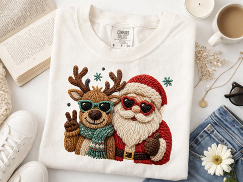 Faux Yarn Merry Christmas, Santa Png SVG DesignDestine 
