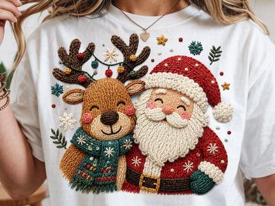 Faux Yarn Merry Christmas, Santa Png SVG DesignDestine 