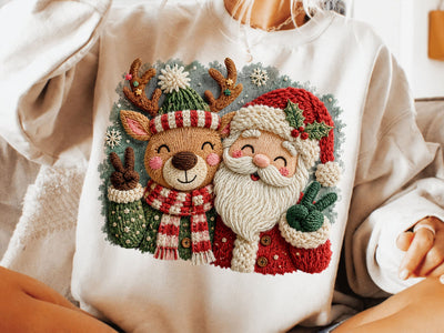 Faux Yarn Merry Christmas, Santa Png SVG DesignDestine 