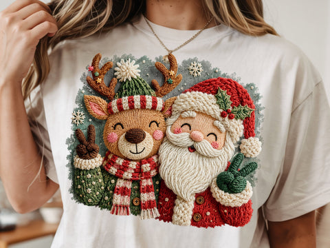 Faux Yarn Merry Christmas, Santa Png SVG DesignDestine 