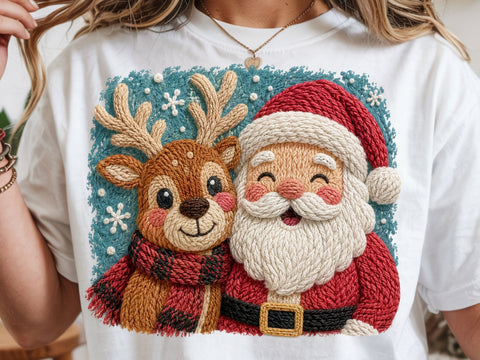 Faux Yarn Merry Christmas, Santa Png SVG DesignDestine 