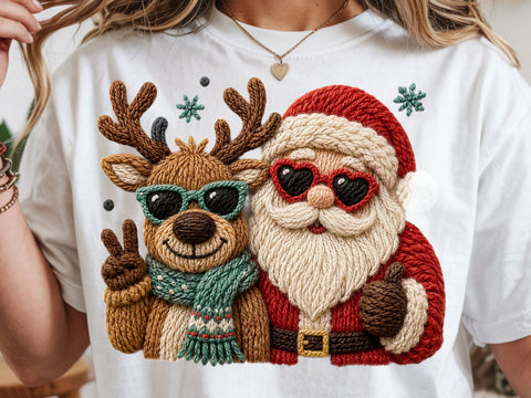 Faux Yarn Merry Christmas, Santa Png SVG DesignDestine 