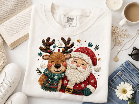 Faux Yarn Merry Christmas, Santa Png SVG DesignDestine 