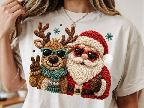 Faux Yarn Merry Christmas, Santa Png SVG DesignDestine 